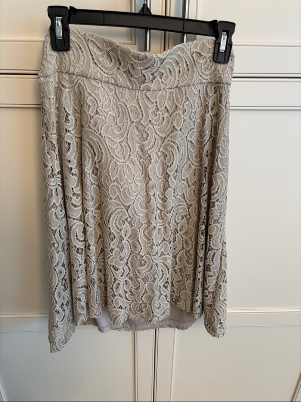 Alfani Lace A-Line Skirt in Light Taupe